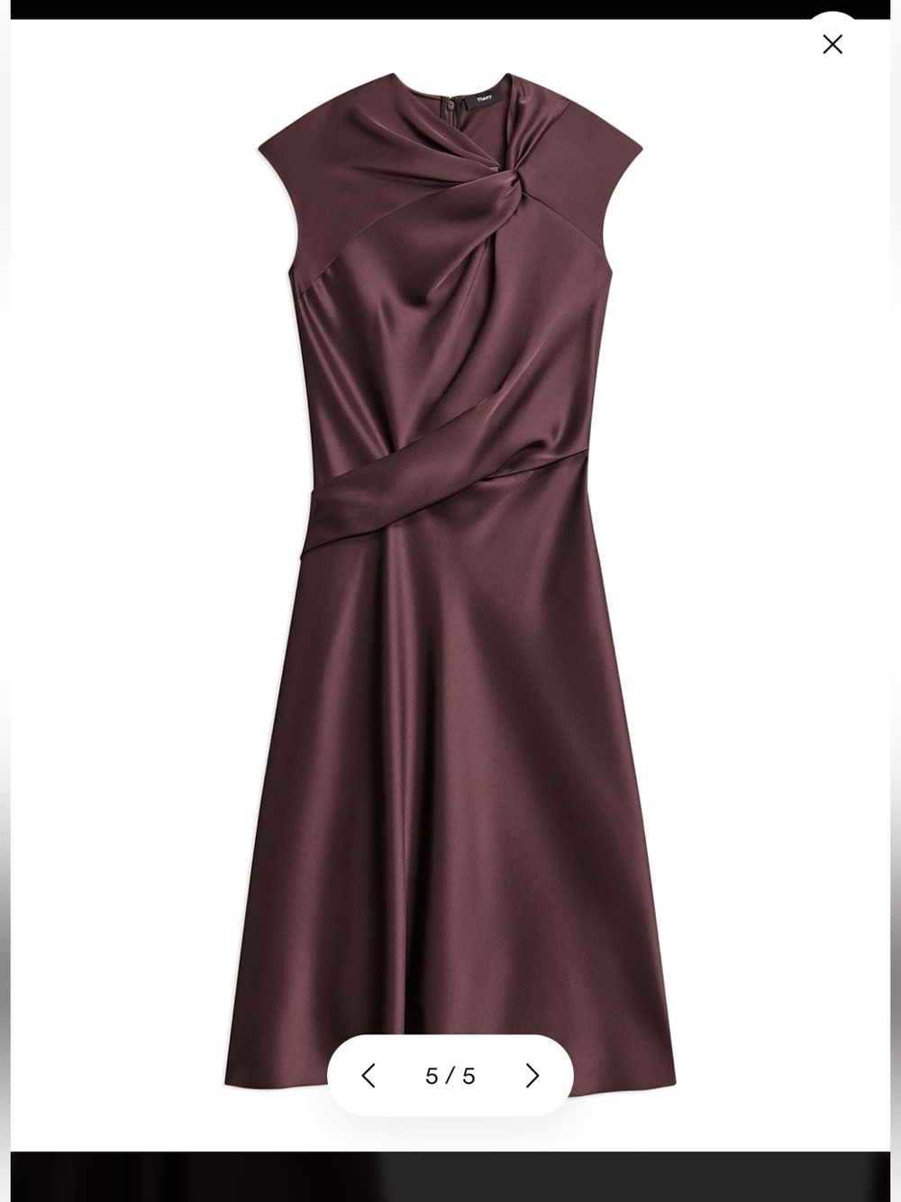 Nwot Theory TWIST BODICE DRESS IN SATIN size 0
